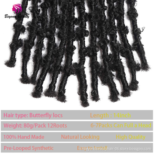 New Butterfly Locs Crochet Hair Pre looped twisted Spring twist  water wave for passion twist braiding hair